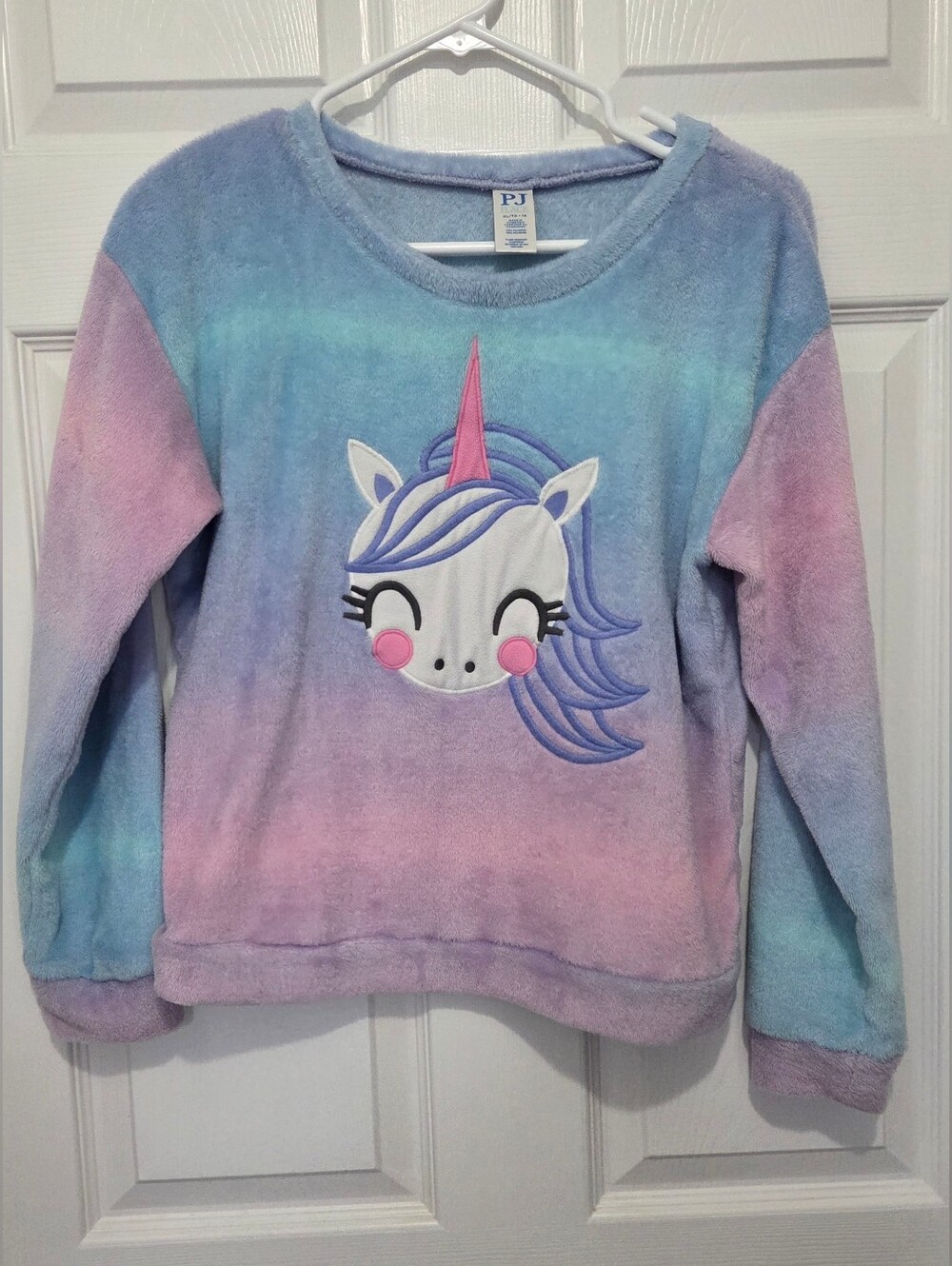 The Children's Place Girls Unicorn Blue & Purple Soft Fleece Pajamas Size XL 14 - Picture 2 of 11